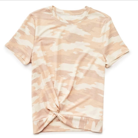 Beige Camo Side Knot Top - Picture 1 of 11